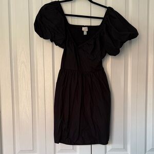 a new day Black Mini Dress with Puff Sleeves